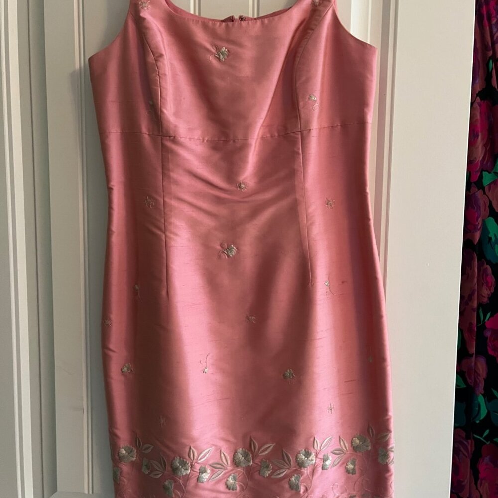 Ann Taylor Embroidered Silk Dress Size 4P